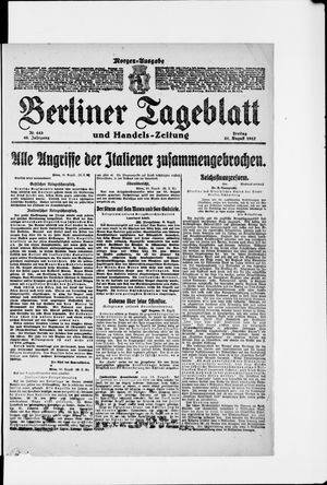 Berliner Tageblatt und Handels-Zeitung vom 31.08.1917