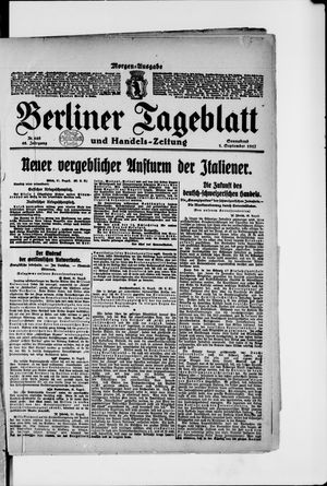 Berliner Tageblatt und Handels-Zeitung on Sep 1, 1917