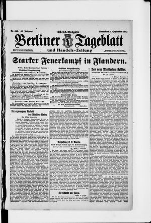 Berliner Tageblatt und Handels-Zeitung on Sep 1, 1917