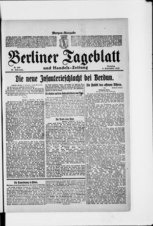 Berliner Tageblatt und Handels-Zeitung on Sep 9, 1917