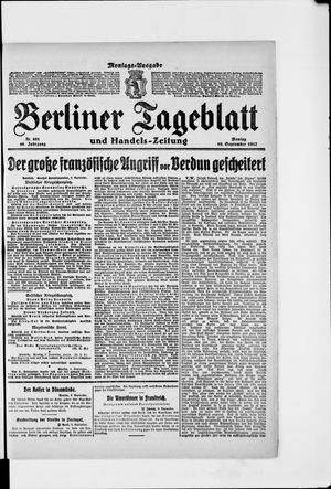 Berliner Tageblatt und Handels-Zeitung vom 10.09.1917