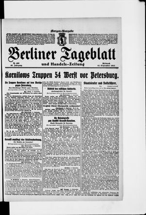 Berliner Tageblatt und Handels-Zeitung vom 12.09.1917