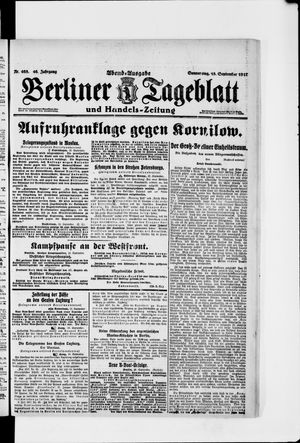 Berliner Tageblatt und Handels-Zeitung vom 13.09.1917