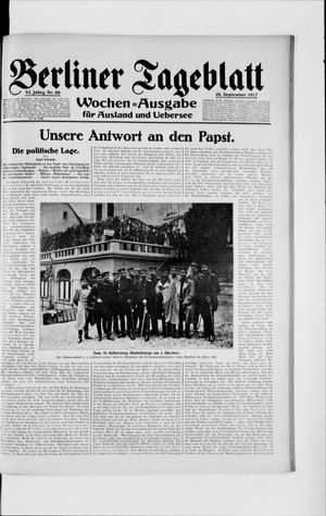 Berliner Tageblatt und Handels-Zeitung vom 26.09.1917