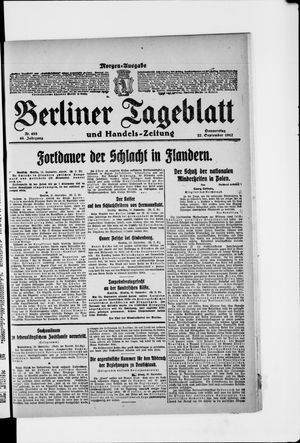 Berliner Tageblatt und Handels-Zeitung vom 27.09.1917