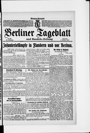 Berliner Tageblatt und Handels-Zeitung on Oct 2, 1917