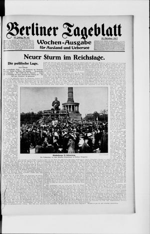Berliner Tageblatt und Handels-Zeitung on Oct 10, 1917