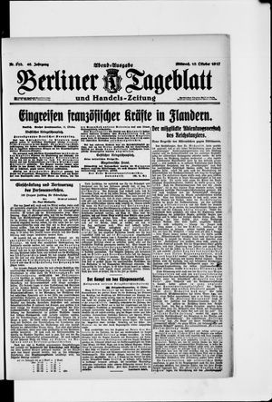 Berliner Tageblatt und Handels-Zeitung on Oct 10, 1917