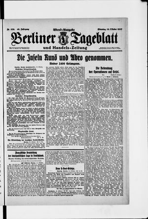 Berliner Tageblatt und Handels-Zeitung vom 16.10.1917
