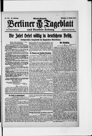 Berliner Tageblatt und Handels-Zeitung vom 17.10.1917