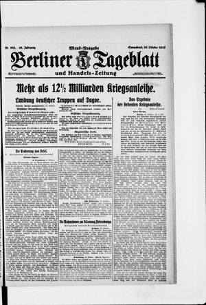 Berliner Tageblatt und Handels-Zeitung vom 20.10.1917