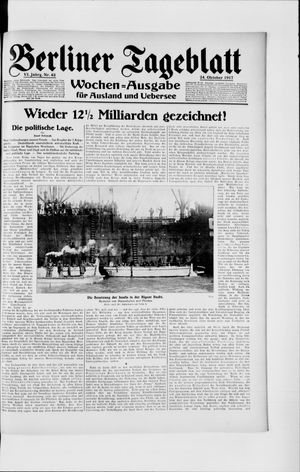 Berliner Tageblatt und Handels-Zeitung on Oct 24, 1917