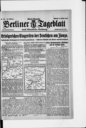 Berliner Tageblatt und Handels-Zeitung on Oct 24, 1917
