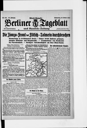 Berliner Tageblatt und Handels-Zeitung vom 25.10.1917
