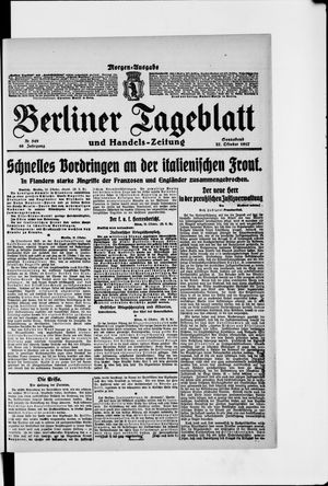 Berliner Tageblatt und Handels-Zeitung vom 27.10.1917