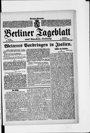 Berliner Tageblatt und Handels-Zeitung vom 28.10.1917