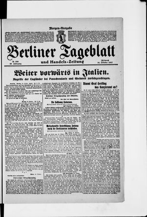 Berliner Tageblatt und Handels-Zeitung vom 31.10.1917