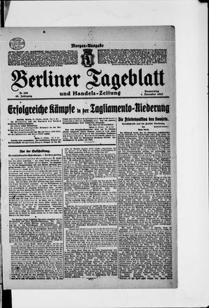 Berliner Tageblatt und Handels-Zeitung on Nov 1, 1917