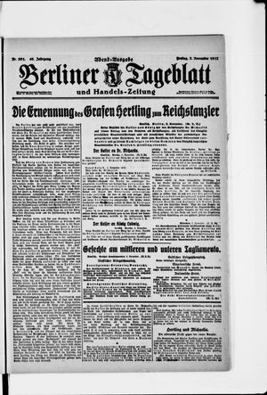 Berliner Tageblatt und Handels-Zeitung on Nov 2, 1917