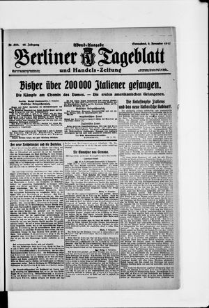 Berliner Tageblatt und Handels-Zeitung vom 03.11.1917