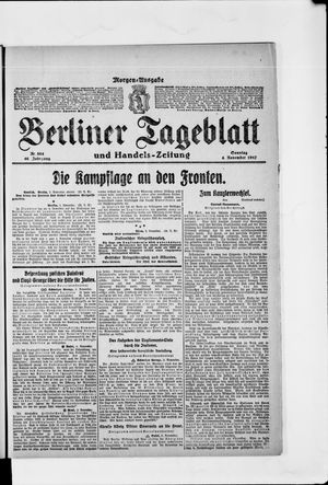 Berliner Tageblatt und Handels-Zeitung vom 04.11.1917