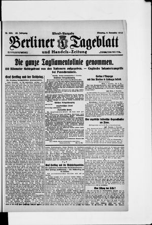 Berliner Tageblatt und Handels-Zeitung vom 06.11.1917