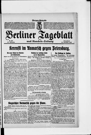 Berliner Tageblatt und Handels-Zeitung vom 10.11.1917