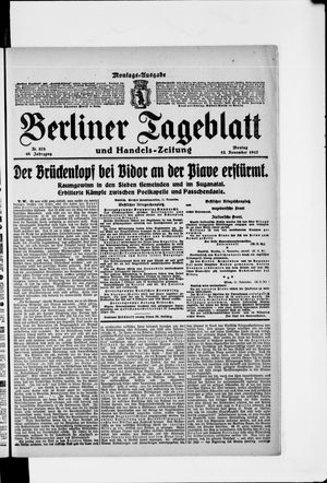 Berliner Tageblatt und Handels-Zeitung vom 12.11.1917