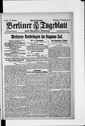 Berliner Tageblatt und Handels-Zeitung vom 15.11.1917