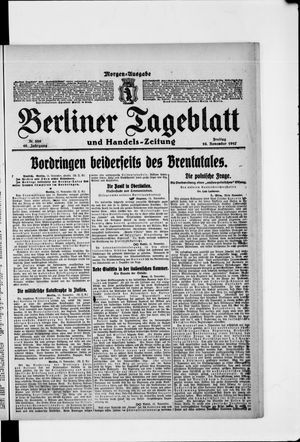 Berliner Tageblatt und Handels-Zeitung on Nov 16, 1917