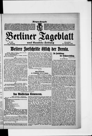 Berliner Tageblatt und Handels-Zeitung vom 17.11.1917