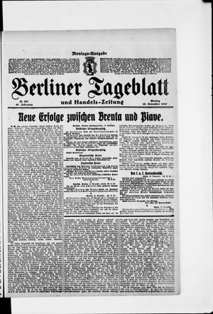 Berliner Tageblatt und Handels-Zeitung on Nov 19, 1917