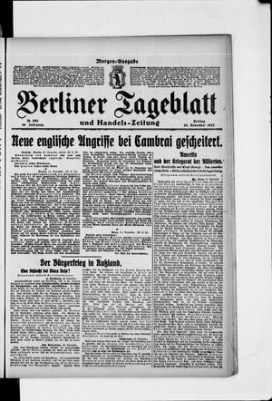 Berliner Tageblatt und Handels-Zeitung vom 23.11.1917