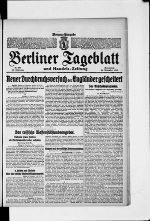 Berliner Tageblatt und Handels-Zeitung vom 24.11.1917