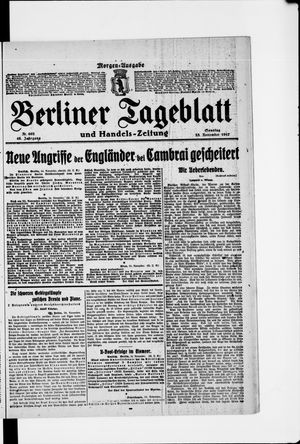 Berliner Tageblatt und Handels-Zeitung vom 25.11.1917