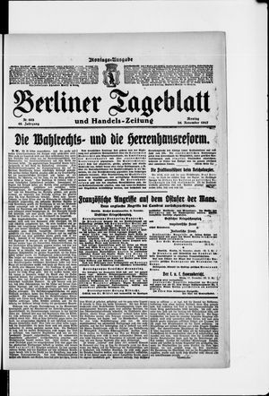 Berliner Tageblatt und Handels-Zeitung vom 26.11.1917