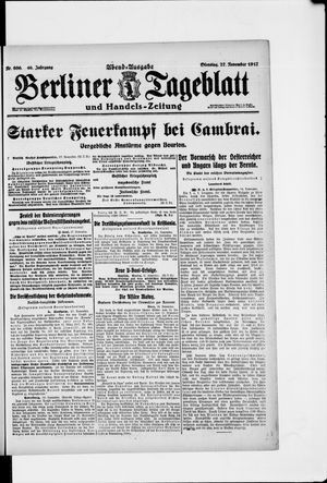 Berliner Tageblatt und Handels-Zeitung vom 27.11.1917