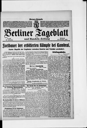 Berliner Tageblatt und Handels-Zeitung vom 28.11.1917