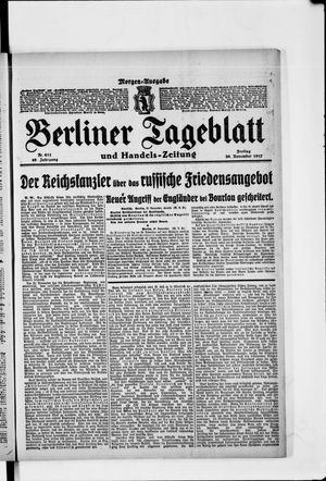 Berliner Tageblatt und Handels-Zeitung vom 30.11.1917
