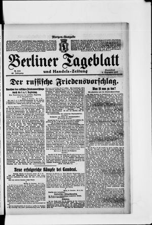 Berliner Tageblatt und Handels-Zeitung vom 01.12.1917