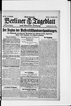 Berliner Tageblatt und Handels-Zeitung on Dec 3, 1917