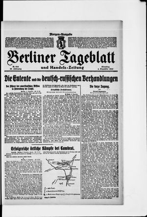 Berliner Tageblatt und Handels-Zeitung vom 04.12.1917
