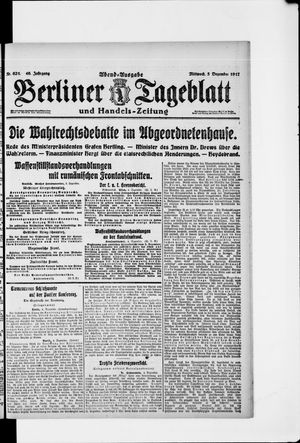 Berliner Tageblatt und Handels-Zeitung vom 05.12.1917