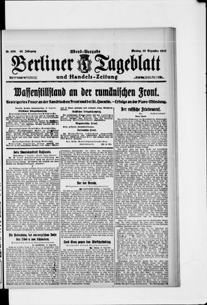 Berliner Tageblatt und Handels-Zeitung on Dec 10, 1917
