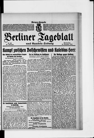Berliner Tageblatt und Handels-Zeitung vom 13.12.1917