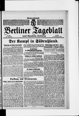 Berliner Tageblatt und Handels-Zeitung vom 14.12.1917