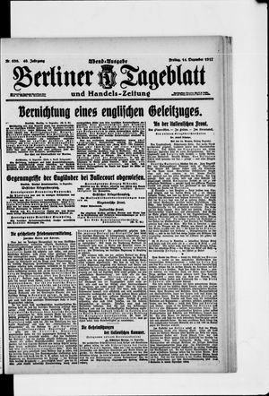 Berliner Tageblatt und Handels-Zeitung vom 14.12.1917