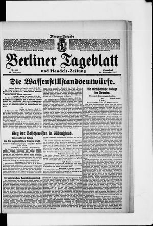 Berliner Tageblatt und Handels-Zeitung vom 15.12.1917
