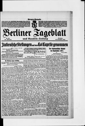 Berliner Tageblatt und Handels-Zeitung vom 16.12.1917