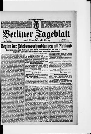 Berliner Tageblatt und Handels-Zeitung vom 17.12.1917